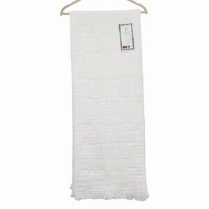 Texteis Penedo White Smocked Matelasse Throw Blanket 50x70 Made in Portugal